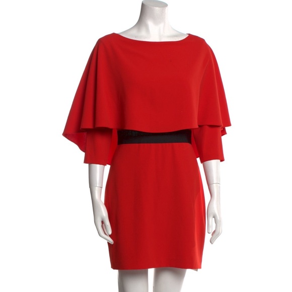 Alice and Olivia Red Capelet Dress in Cairo Red size 10 LIKE NEW - Picture 1 of 4